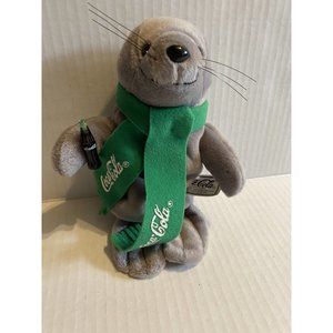 Vintage Collectible 1998 COCA-COLA Bean Bag SEAL With A Green Scarf-Home-Diner!!